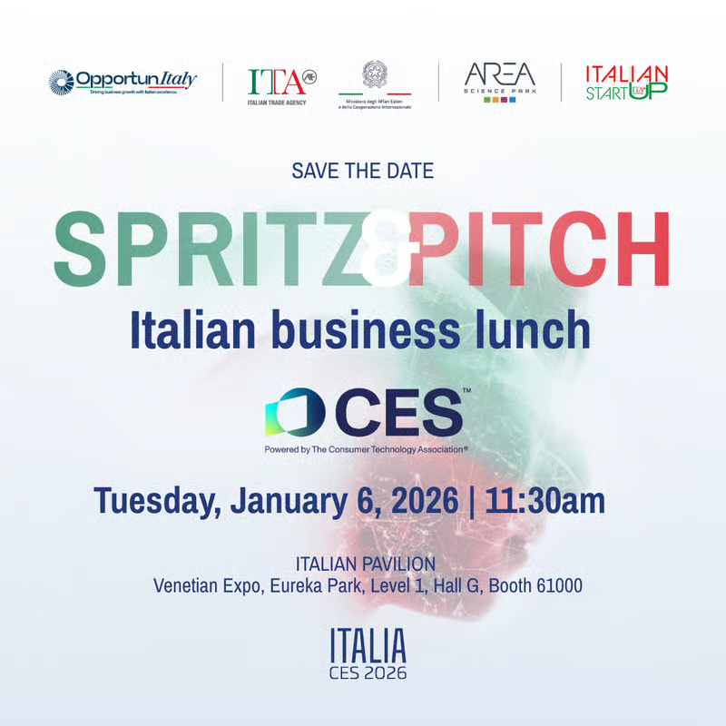 Spritz&Pitch – Italia @ CES 2026 1 Spritz&Pitch – Italia @ CES 2026 1