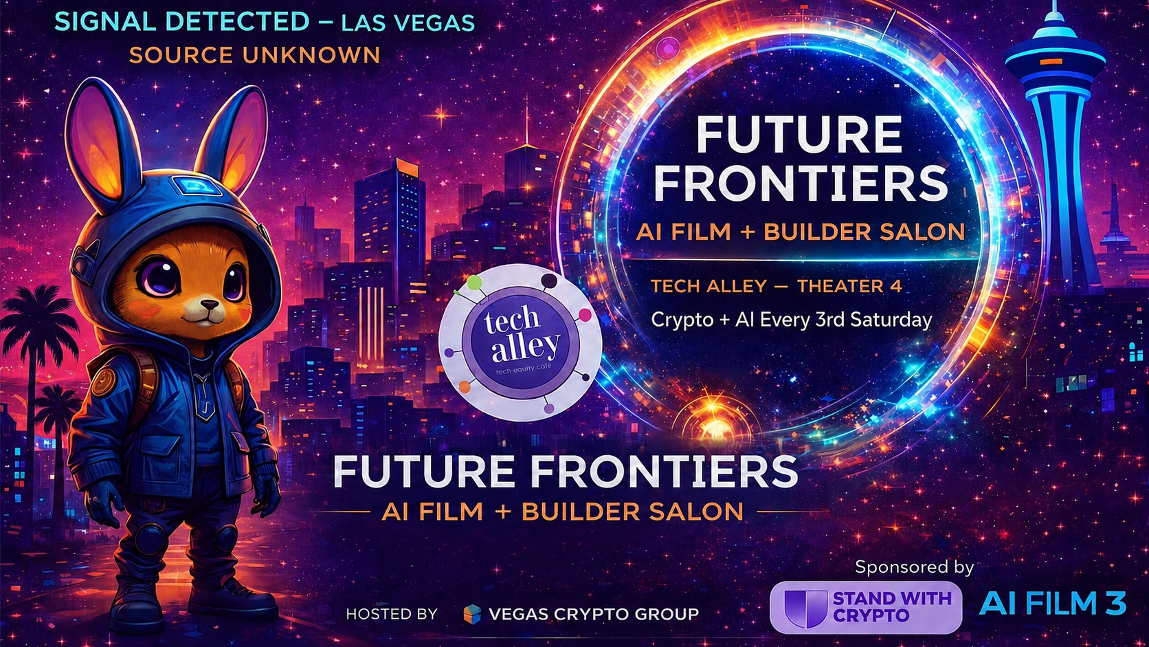 Future Frontiers: Crypto + AI Film Showcase + Builders = Every 3rd Sat. 10am-4pm 10