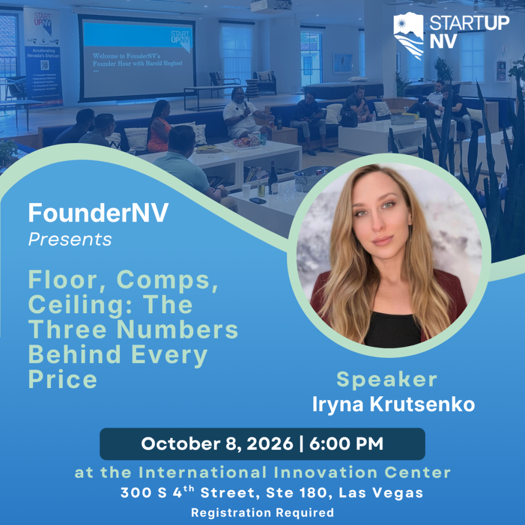FounderNV Presents Floor, Comps, Ceiling: The Three Numbers Behind Every Price with Iryna Krutsenko