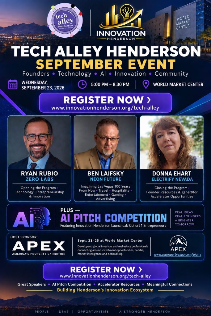 Tech Alley Henderson — September Meet-Up at World Market Center 1