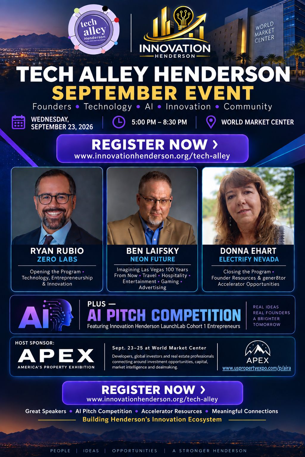 Tech Alley Henderson — September Meet-Up at World Market Center 3